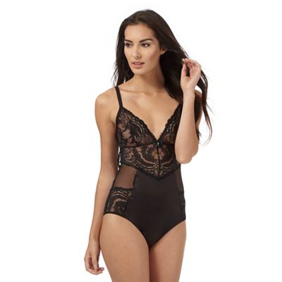 Reger by Janet Reger Black mesh lace insert body